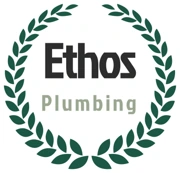 Ethos Plumbing laurel wreath logo